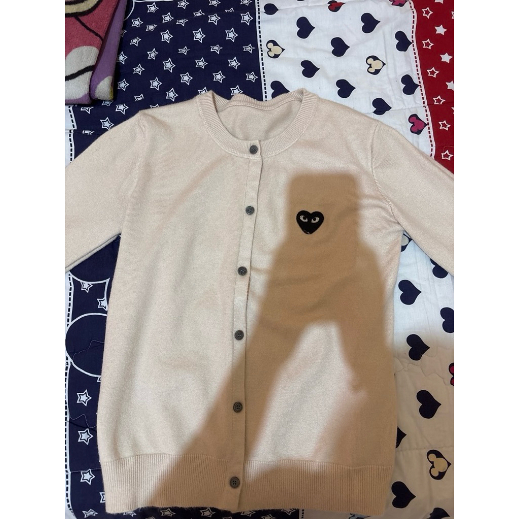 cardigan cdg play heart beige