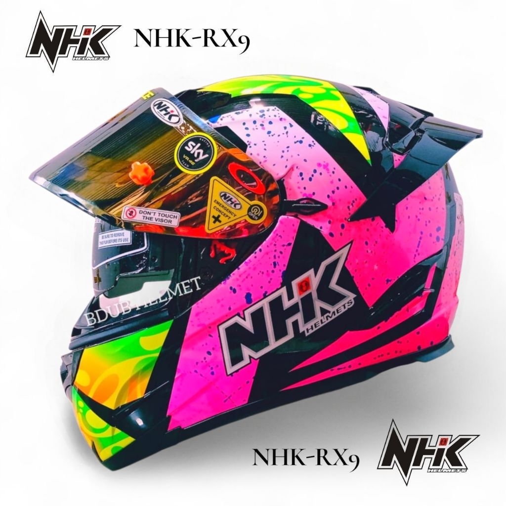 Helm full face NHK rx9 Karel Abraham Pink paket ganteng Original NHK