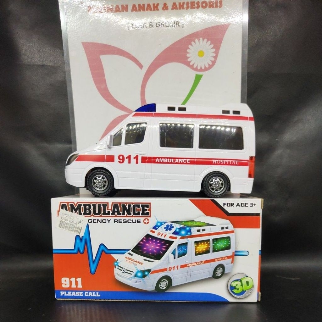 AMBULANCE HOSPITAL// MAINAN MOBIL AMBULANCE// MOBIL AMBULANCE MUSIK DAN LAMPU
