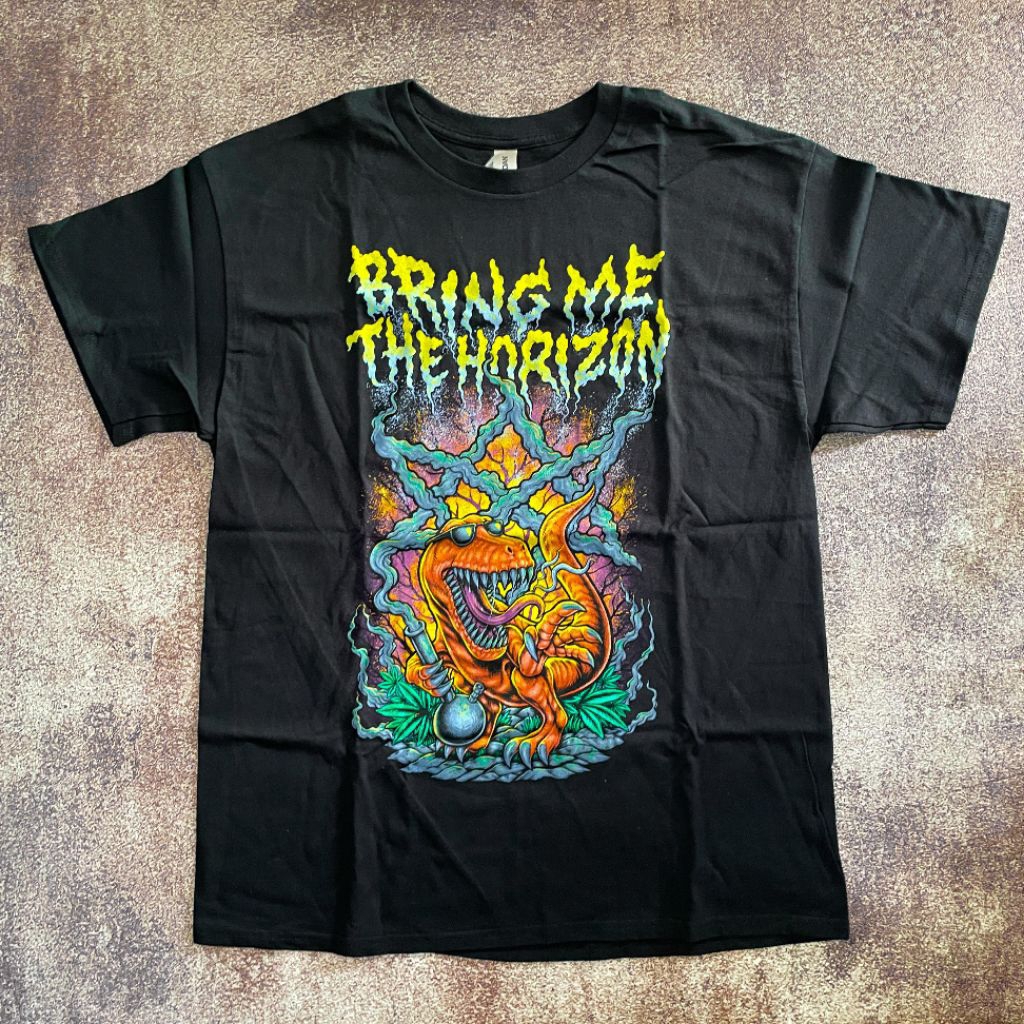 Kaos Band BMTH - Bring Me The Horizon - Smoking Dinosaur - Official Merchandise