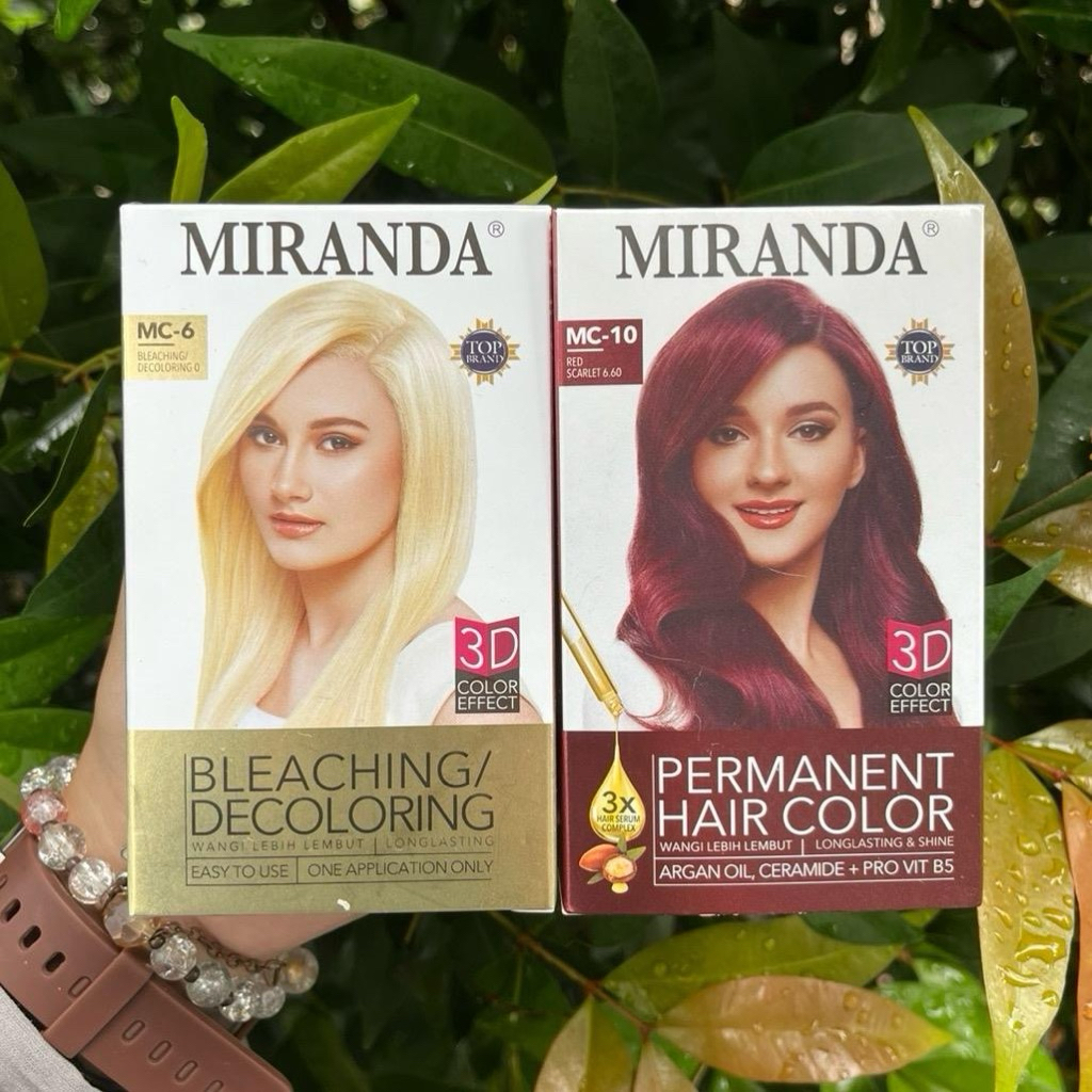 Paket Miranda Pewarna Rambut Bleaching MC-6 + Red Scarlet MC-10