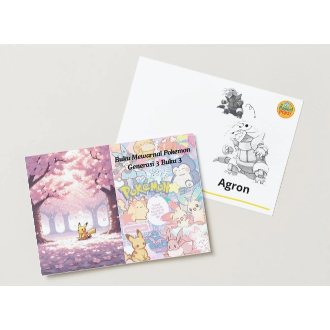 Buku dan Lembar Kerja Mewarnai anak-anak TERMURAH Tema Pokemon Generasi 3 Buku 3