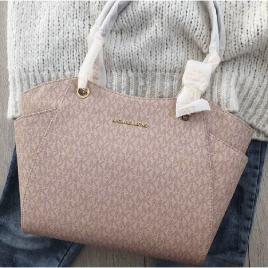 MK jet set chain tote - pink signature