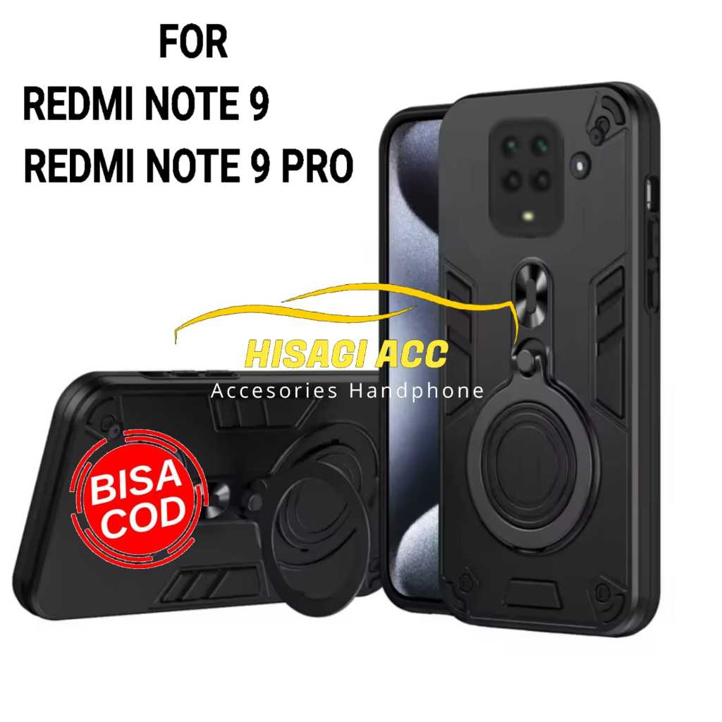 CASING HP UNTUK XIAOMI REDMI NOTE 9 & REDMI NOTE 9 PRO CASE ROBOT HIT EYE RING PROTEKSI CAMERA CASIN