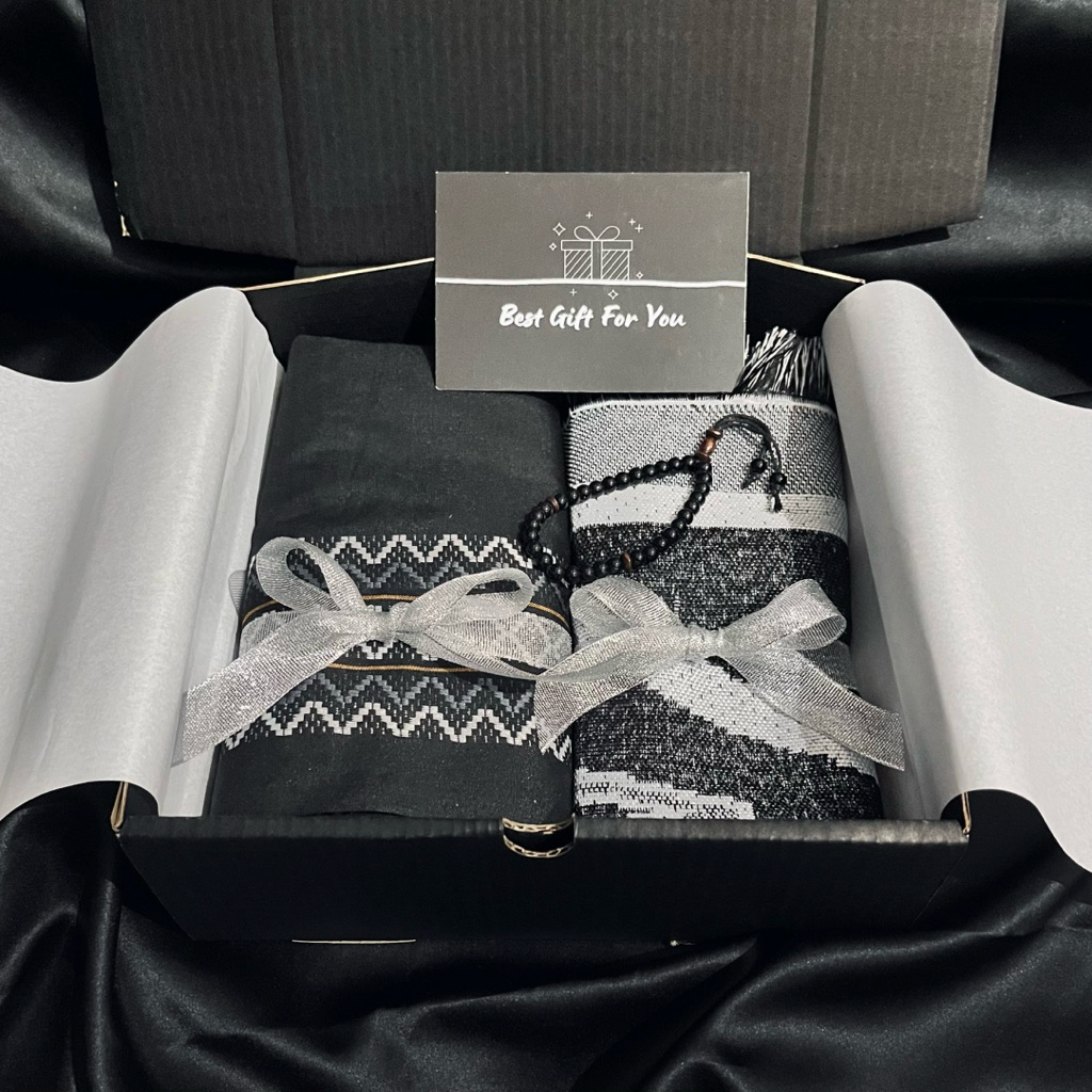 Jaydening Ynkgift Set Kado Alat Sholat Cowok Dan Alquran Gift Box Sarung Cowok Hampers Sarung Cowok