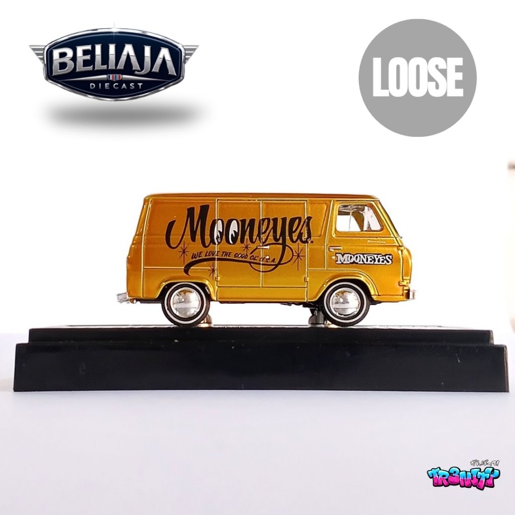 M2 MACHINES 1965 FORD ECONOLINE VAN YELLOW GOLD MOONEYES LOOSE