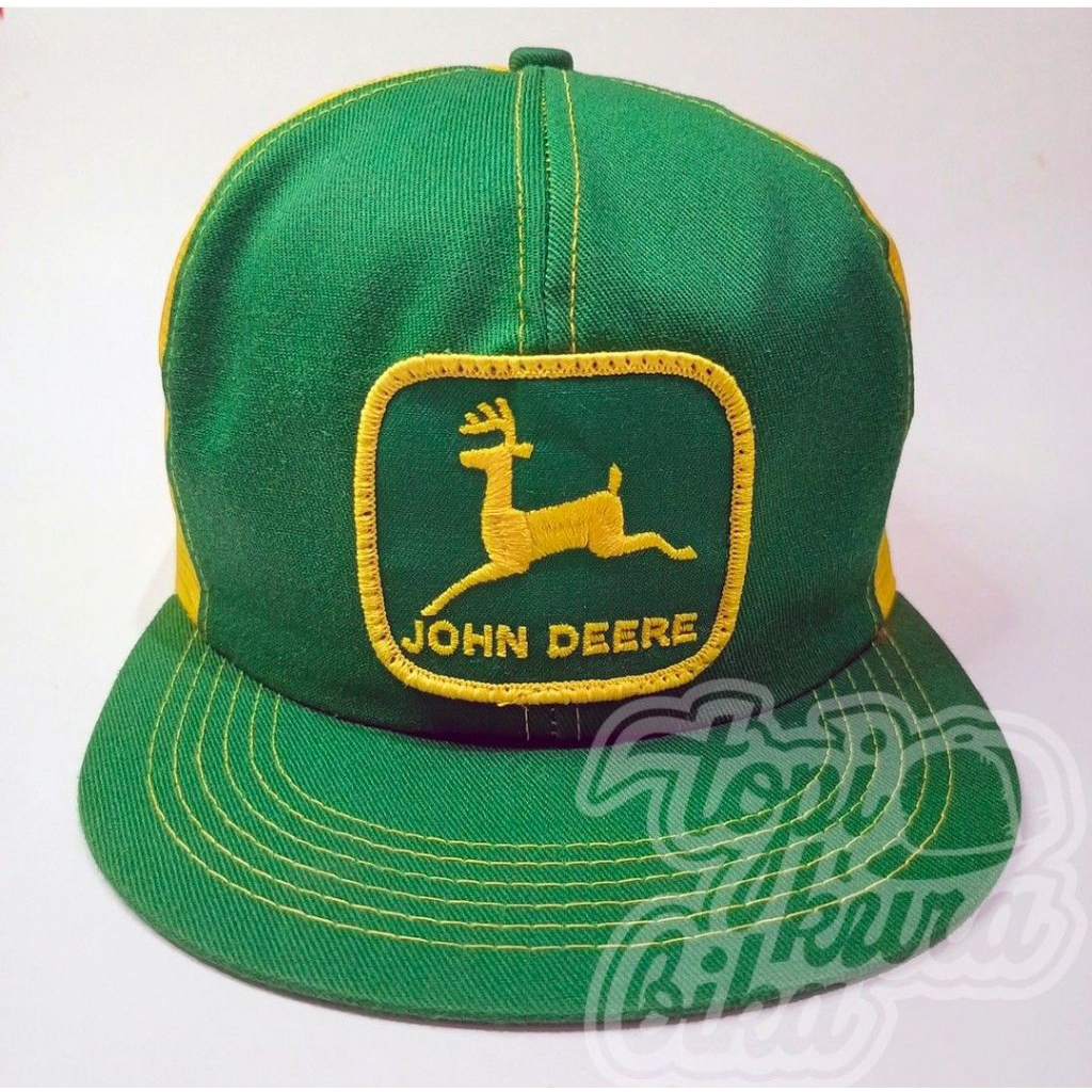 VINTAGE BNWT K-PRODUCTS JOHN DEERE TRUCKER GREEN YELLOW SNAPBACK HAT