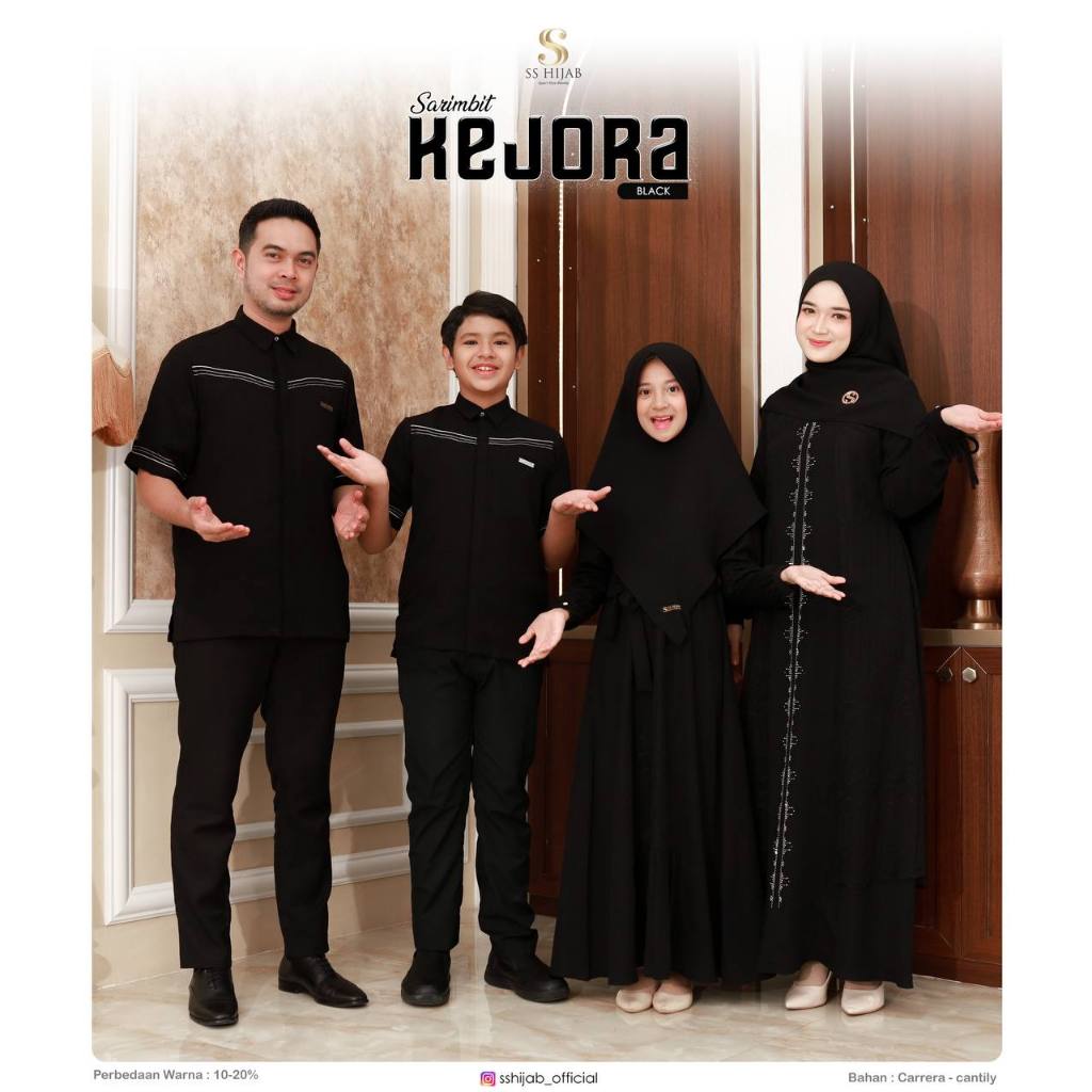 [PO] SARIMBIT KEJORA (BLACK) BY SS HIJAB - Original SS Hijab - Sarimbit 2026 - Famset 2026 - Family 
