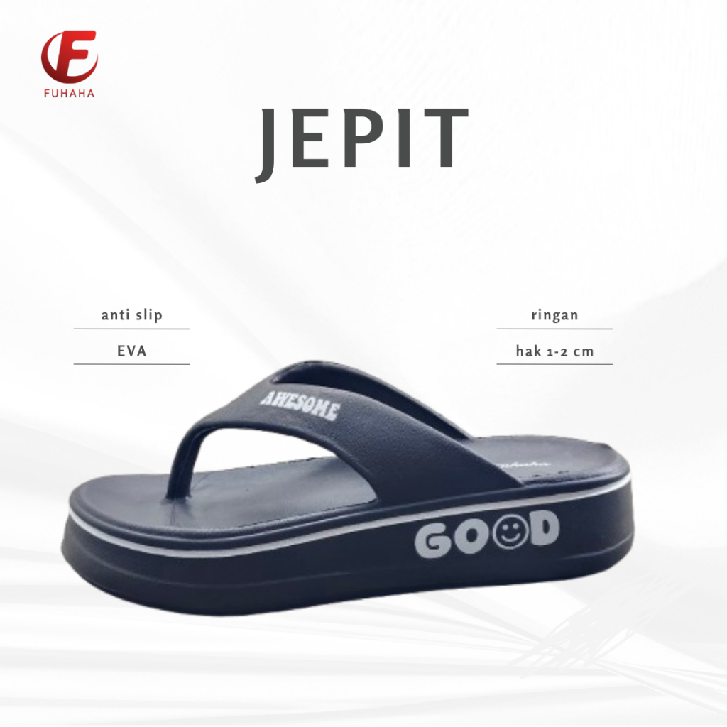 Sandal Jepit Jelly EVA Rubber Tebal Polos Sandal Wanita Wedges Korean Fashion