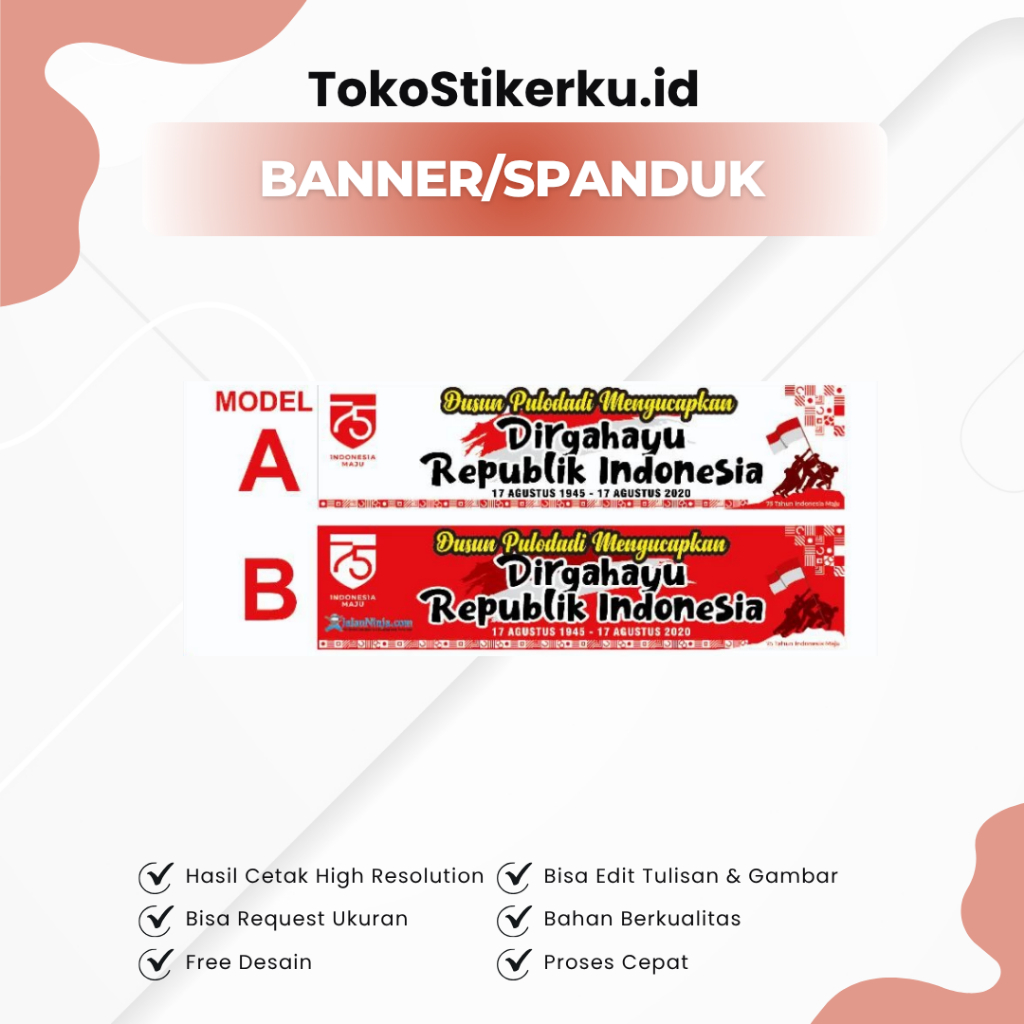 spanduk banner agustusan 17 an ukuran 200 X 100
