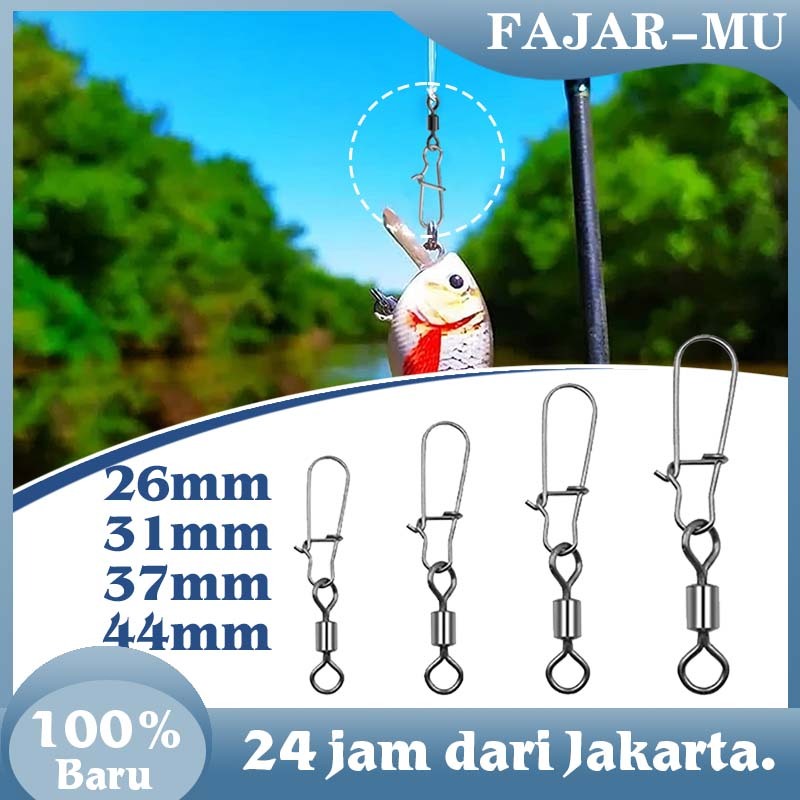 100Pcs Swivel Interlock Snap Fishing Connector / Kilikili Pancing Baja Tahan Karat