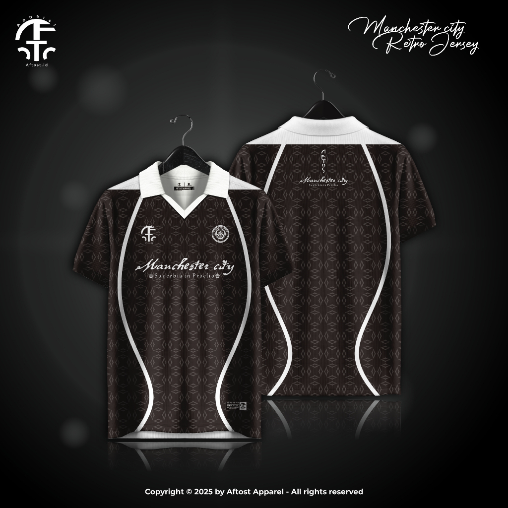 Jersey Baju Retro Vintage Man City Retro Dark Series Full Printing