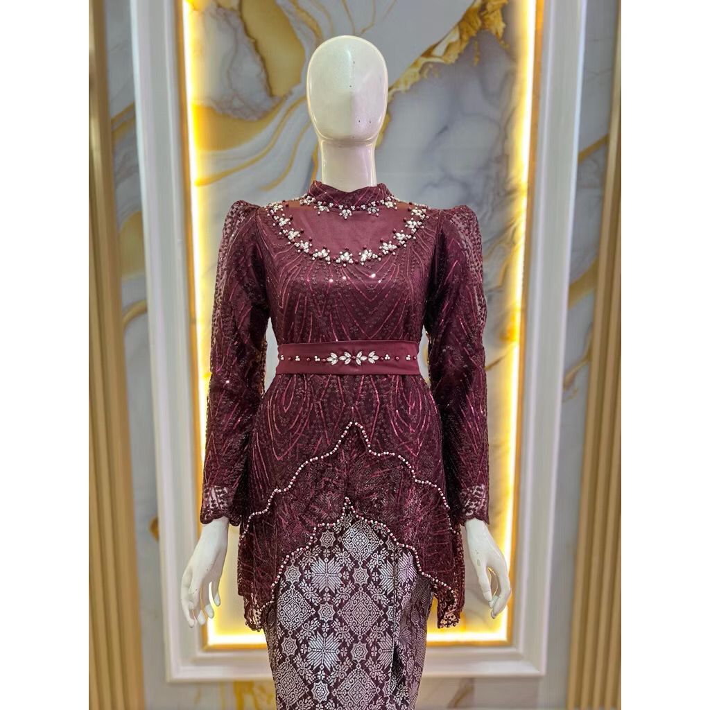 Baju Kebaya Wanita Aurel Terbaru / Set Kebaya Modern 2025 / Kebaya Mewah Untuk Pesta / Kebaya Tunic