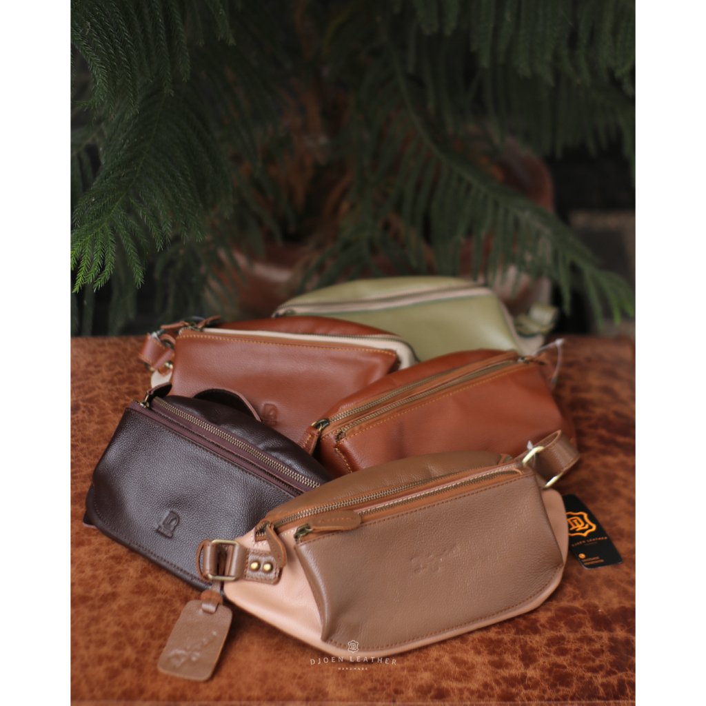 djoen leather waistbag kulit sapi asli wira waistbag