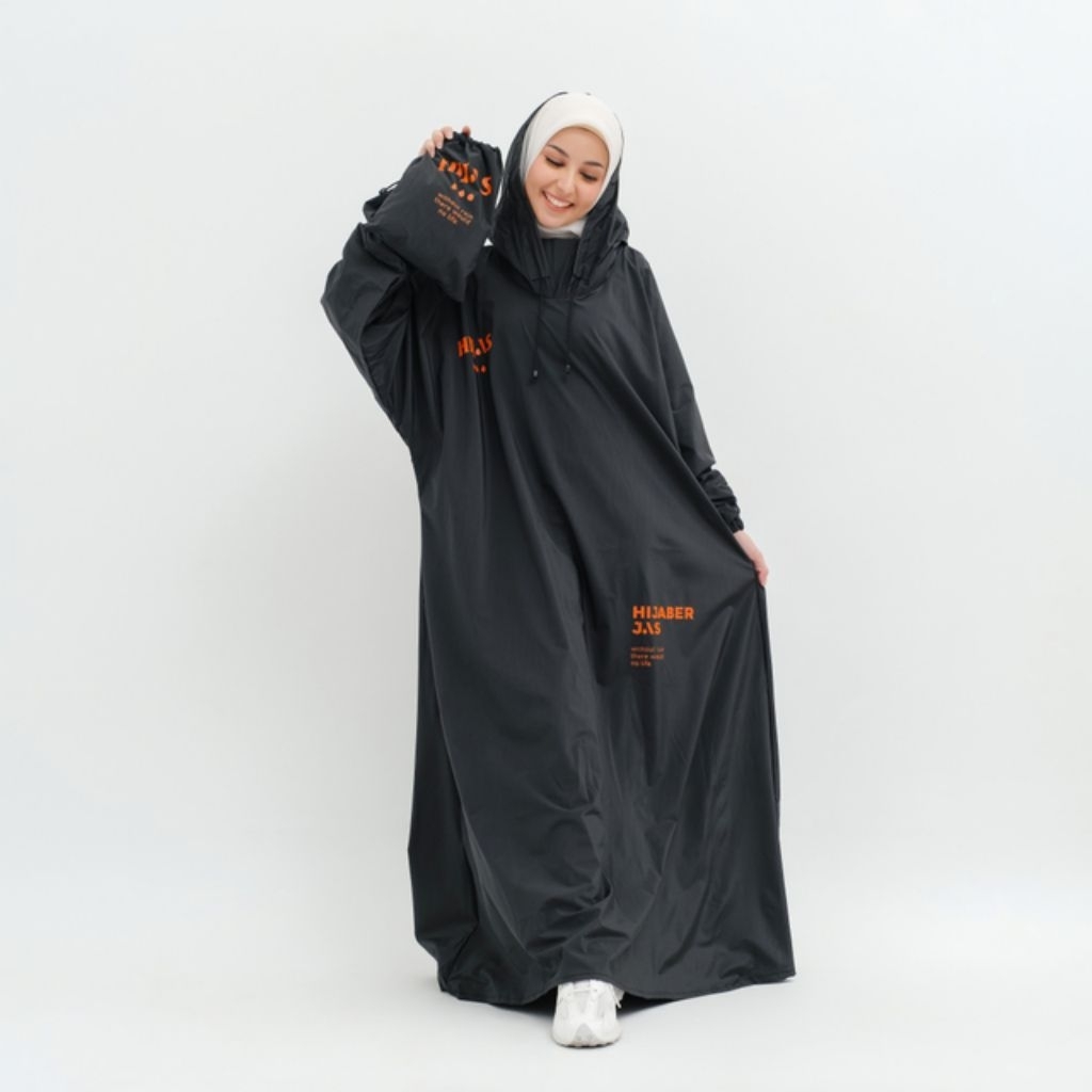 Jas hujan gamis wanita muslimah premium