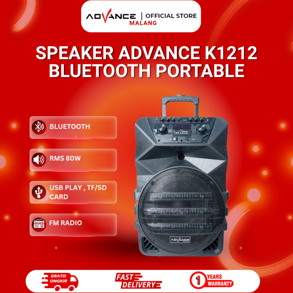 Advance Speaker K1212 Bluetooth Portable