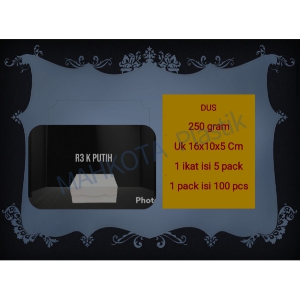 Dus R3K Putih/Dus Jajan/Box Kue