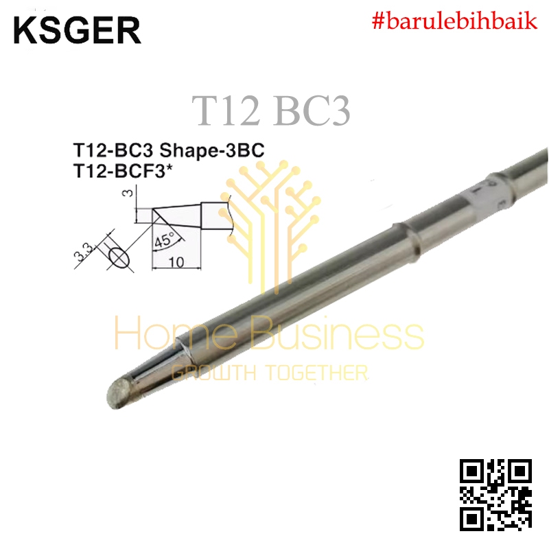 KSGER T12-BC3 T12BC3 T12 BC3 T12 Mata Solder Bambu Runcing Ori