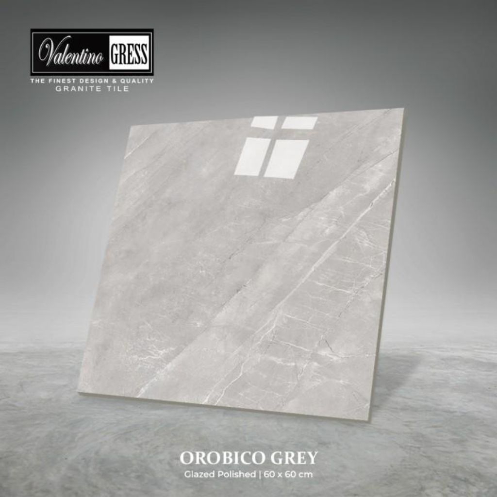 Granit Lantai 80x80 Orobico Grey Valentino Gress • Glazed Polished