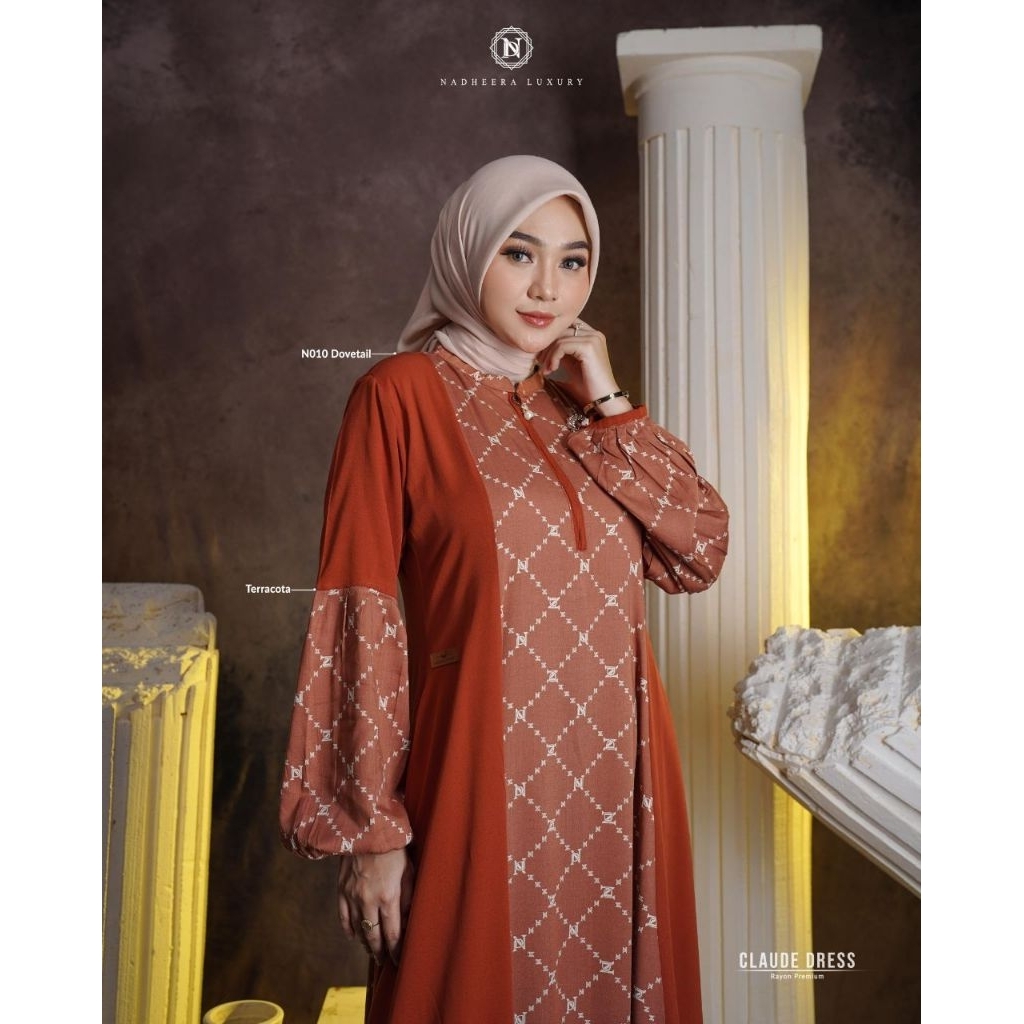 CLAUDE DRESS BY NADHEERA LUXURY √ Gamis nadheera √ Gamis motif √ Gamis rayon