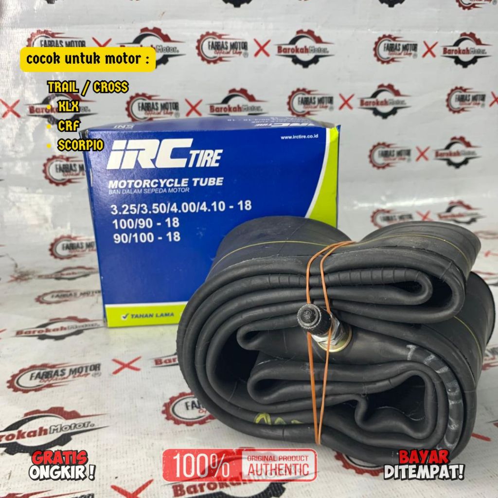 BAN DALAM IRC UKURAN 325/350 400/410 RING 18 (100/90 90/100 - 18) UNTUK MOTOR TRAIL / CROSS KLX CRF 