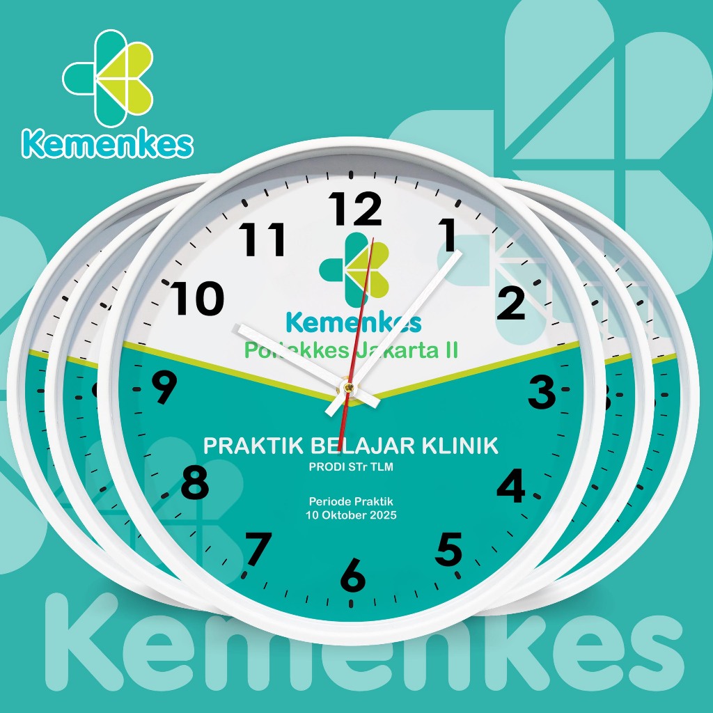 IMPRESI - Jam Dinding Custom Jumbo Kemenkes Poltekkes Kenang - Kenangan PKL PPL ukuran 30cm