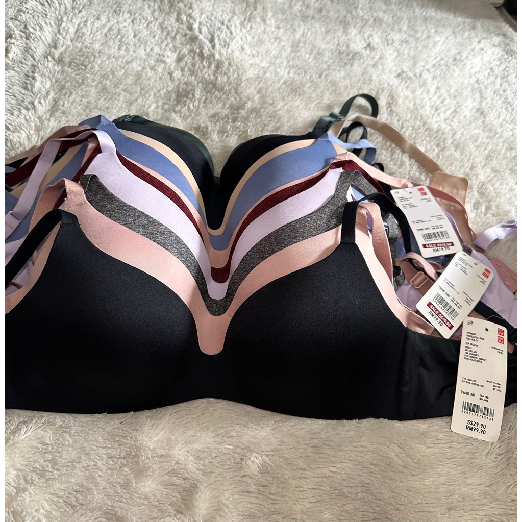 bra uniqlo seamless bra wanita push up bra non kawat