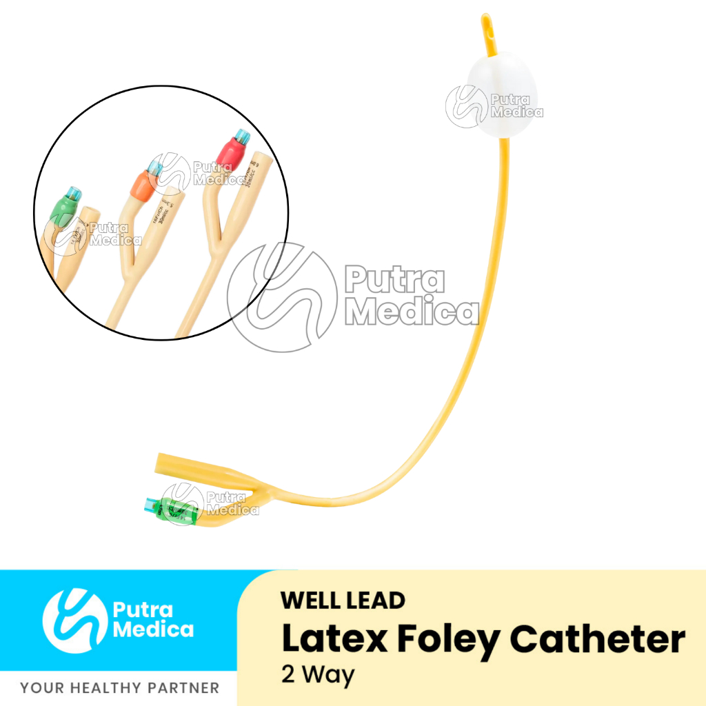 Well Lead Folley Catheter Silicone Coated 2 Way - 1pc / Selang Silikon Foley Kateter Urethral