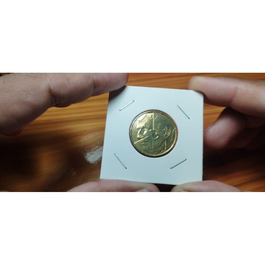 KOIN 5 FRANCS BELGIA - BAUDOUIN I (French text) USIA 39 TAHUN