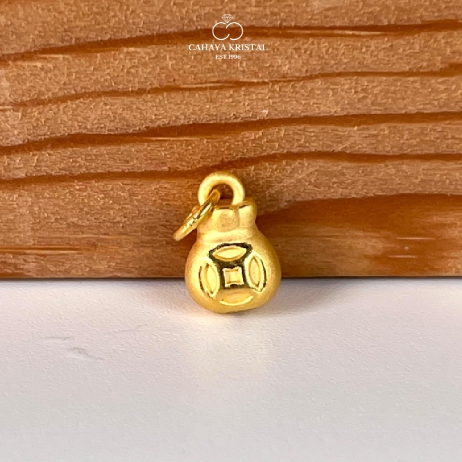 Liontin Emas Money Bag / Kantong Uang  /Gelang Charm / 24k HK Hongkong 999%- Gold Pendant
