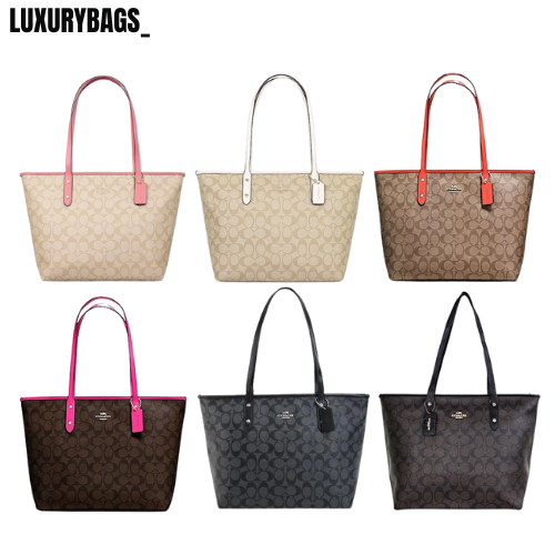 coach 58292 Women City Zipper Tote Bag In Signature Canvas