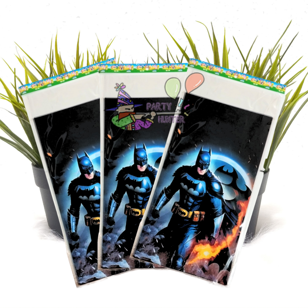 Plastik Snack Ulang Tahun (ultah) / Plastik Karakter / Plastik OPP Batman 10 pcs + Pita Kawat