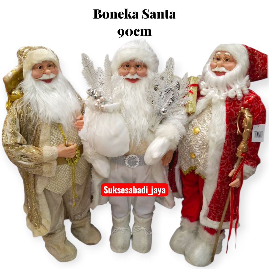 PREMIUM BONEKA SMILING SANTA CLAUS 90cm/PATUNG SANTA CLAUS (BONEKA NATAL/BONEKA SANTA CLAUS / CHRIST