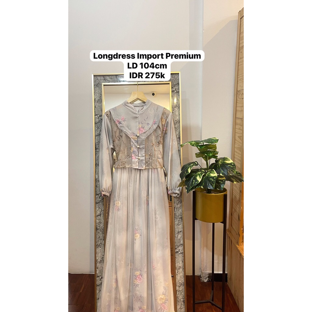 MIDI DRESS IMPORT PREMIUM/GAMIS BRUKAT WANITA PREMIUM