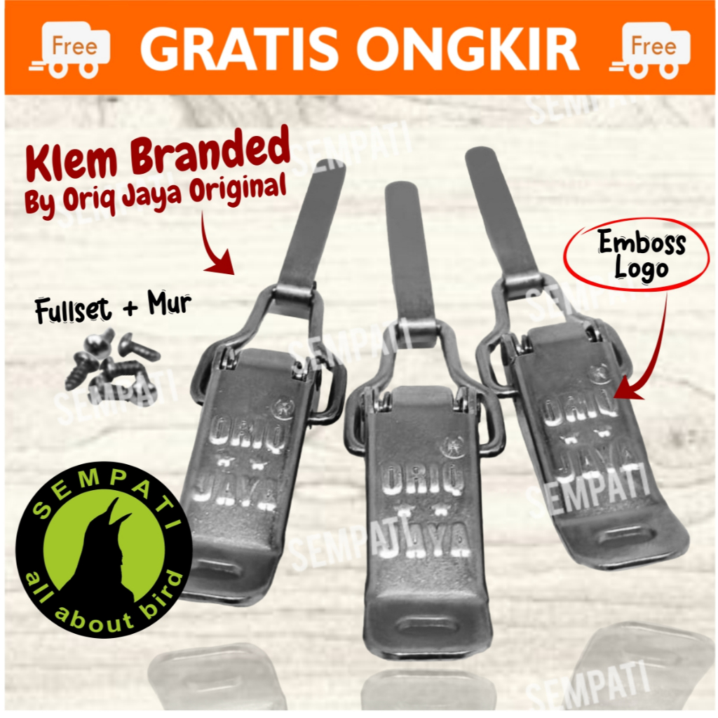 SEMPATI KLEM KOPER JEPITAN TEBOK ORIQ JAYA ISI 3 PCS POLOS KLEM SANGKAR KANDANG BURUNG MURAI LOVEBIR