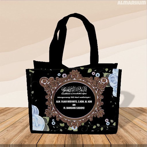 Tas Goodie Bag Custom Acara Tahlil / Mengenang 40 Harian / 100 Hari / 1 Tahunan Haul Free Design