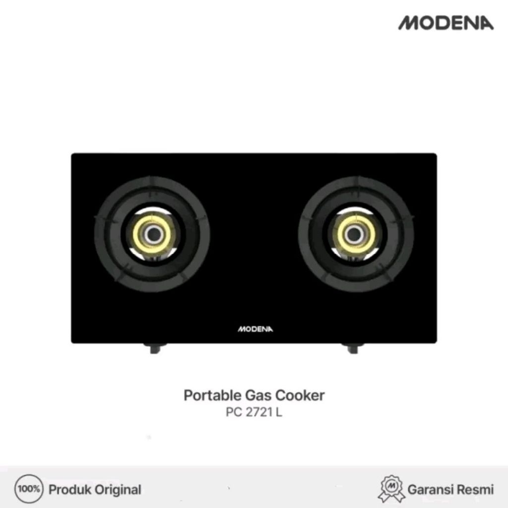 Kompor Gas 2 Tungku Modena PC-2721 L | 2721L kaca portable giusto