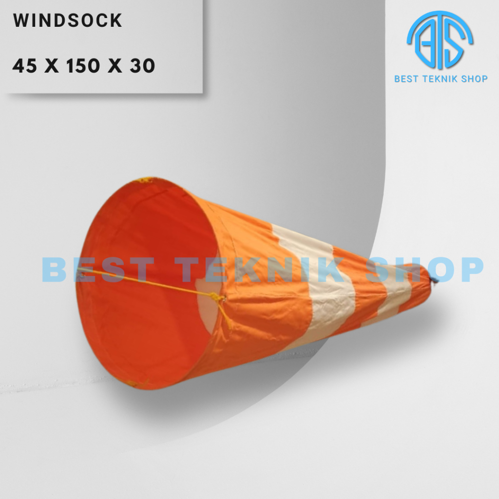Windsock Arah Angin Orange Putih Polyester 50cm