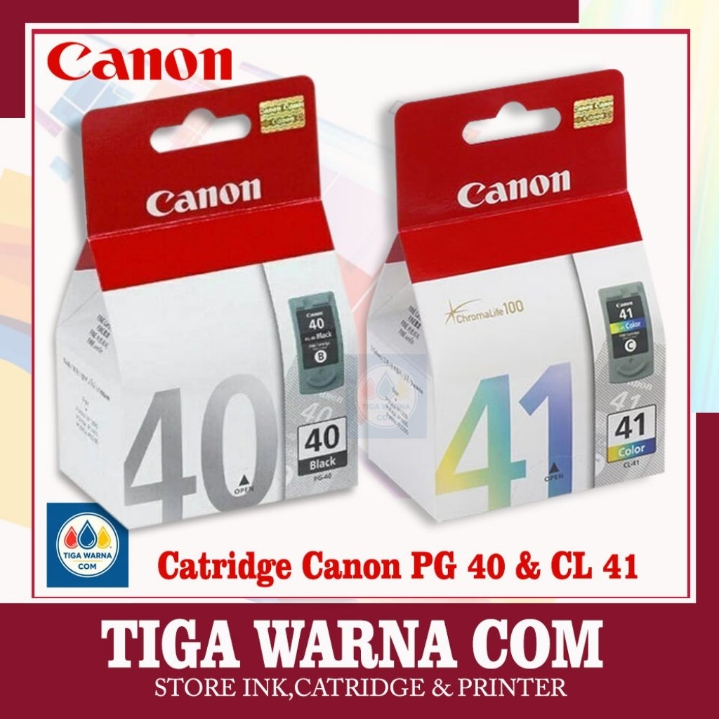 Catridge Printer Canon Tinta PG 40 Black + CL 41 Colour for pixma ip1180, ip1880, ip1980, ip2580, ip