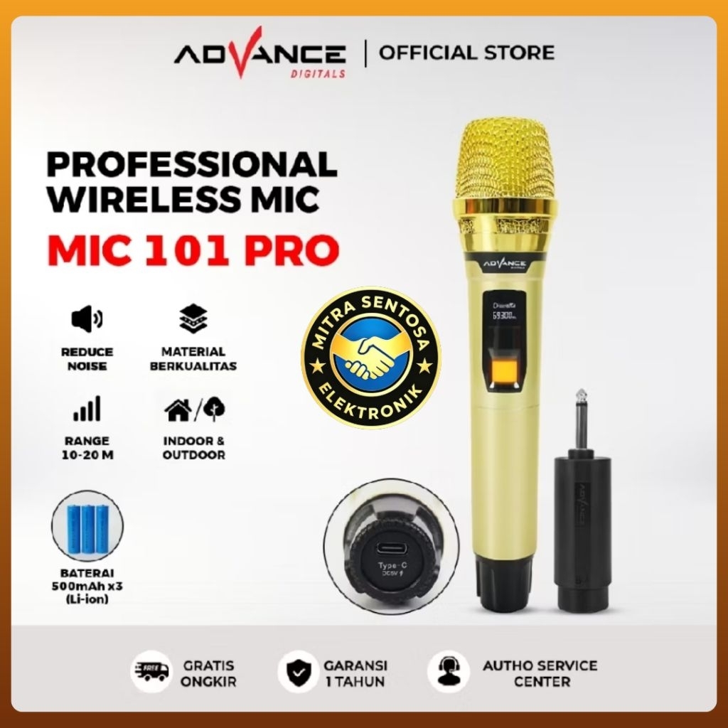 Mic Wireless Advance MIC 101 Pro Profesional Microphone MIC101Pro