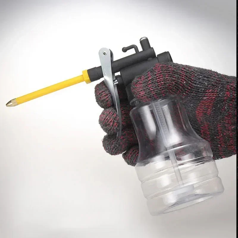 Botol Minyak Gemuk Semprotan Grase Gun 250ml pompa oli tekanan tinggi pelumas transparan mesin mekanik alat tembak semprotan tabung plastik ujung kuningan bengkel Mesin motor mobil sepeda rantai jahit anti bocor bening manual perawatan serbaguna injektor