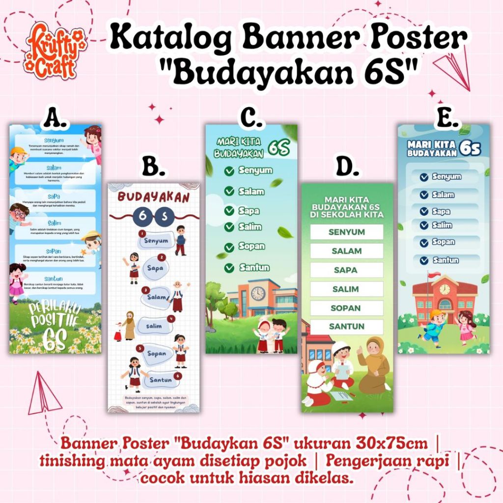 Banner Poster Budayakan 6S | Poster Kelas | Poster 6S