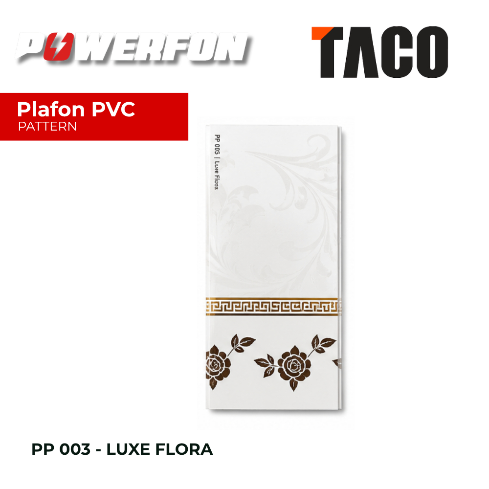 Powerfon Plafon PVC Pattern Glossy Tebal 7mm - PP 003 Luxe Flora