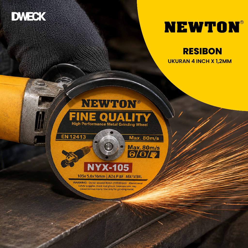 NEWTON Mata Gerinda Batuan Potong Amplas 4 Inch  - Tajam, Tahan Lama, Mudah Dipasang