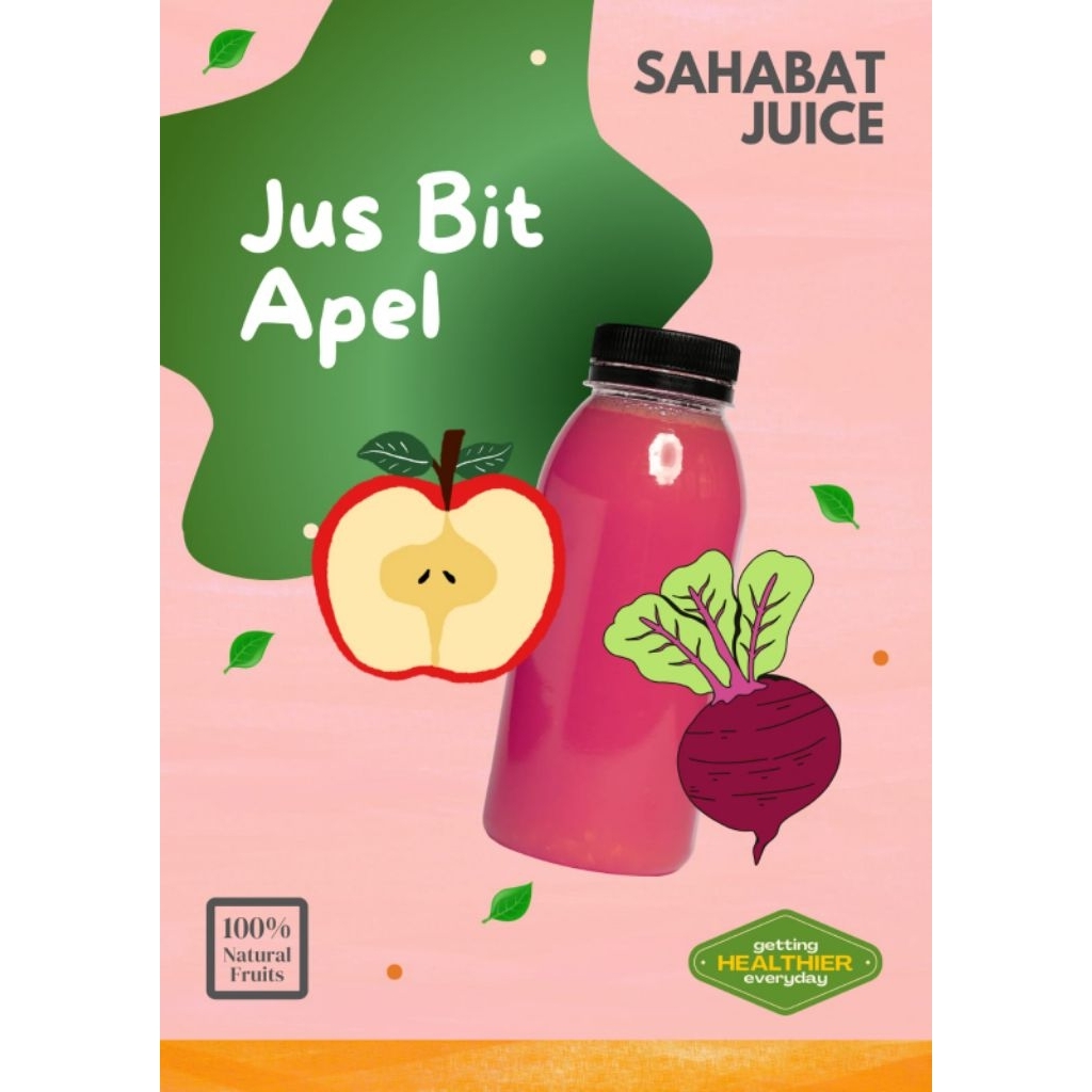 Jus penambah darah/jus buah bit/beetroots/jusbit mix apel/jus buah asli tanpa pengawet