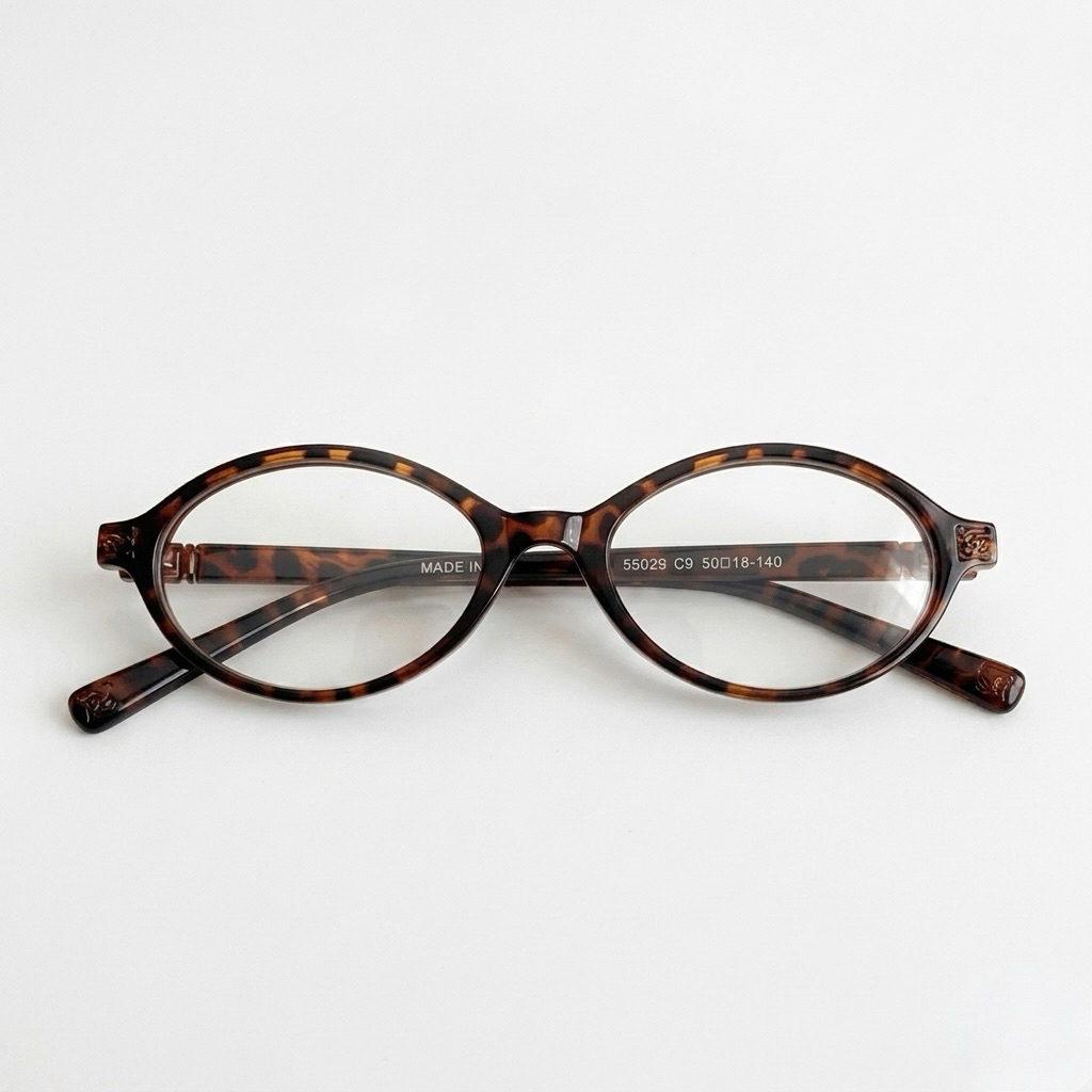 Frame Kacamata Oval Retro Unisex Model Kekinian Bisa Custom Lensa Minus Antiradiasi Blueray Photocro