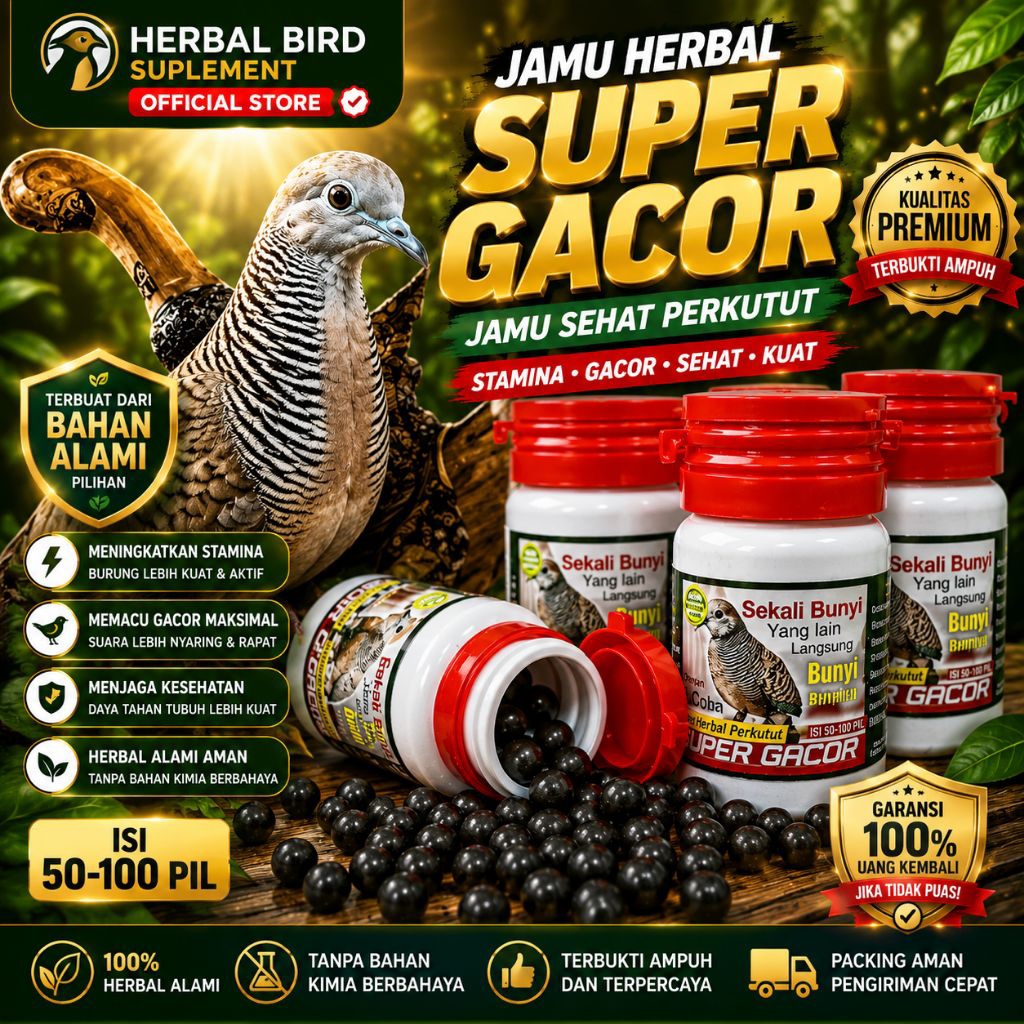 REKOMENDASI JAMU PERKUTUT SUPER GACOR ISI 100 BUTIR obat gacor perkutut full kerot cepat bunyi anti 