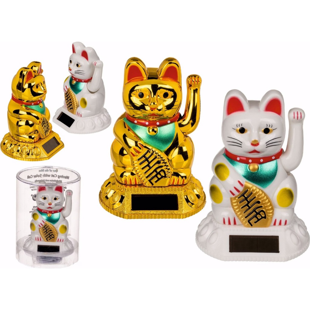 Patung Kucing Hoki Lucky Cat 20cm Besar Yuan Bao Qian Uang Emas
