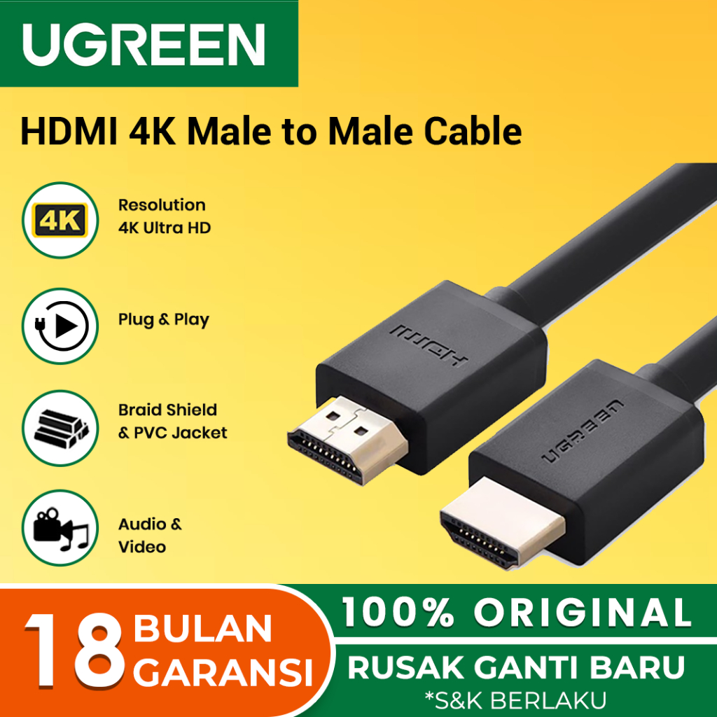 UGREEN 4K Kabel HDMI 10 Meter Panjang Stabil untuk TV PC Proyektor