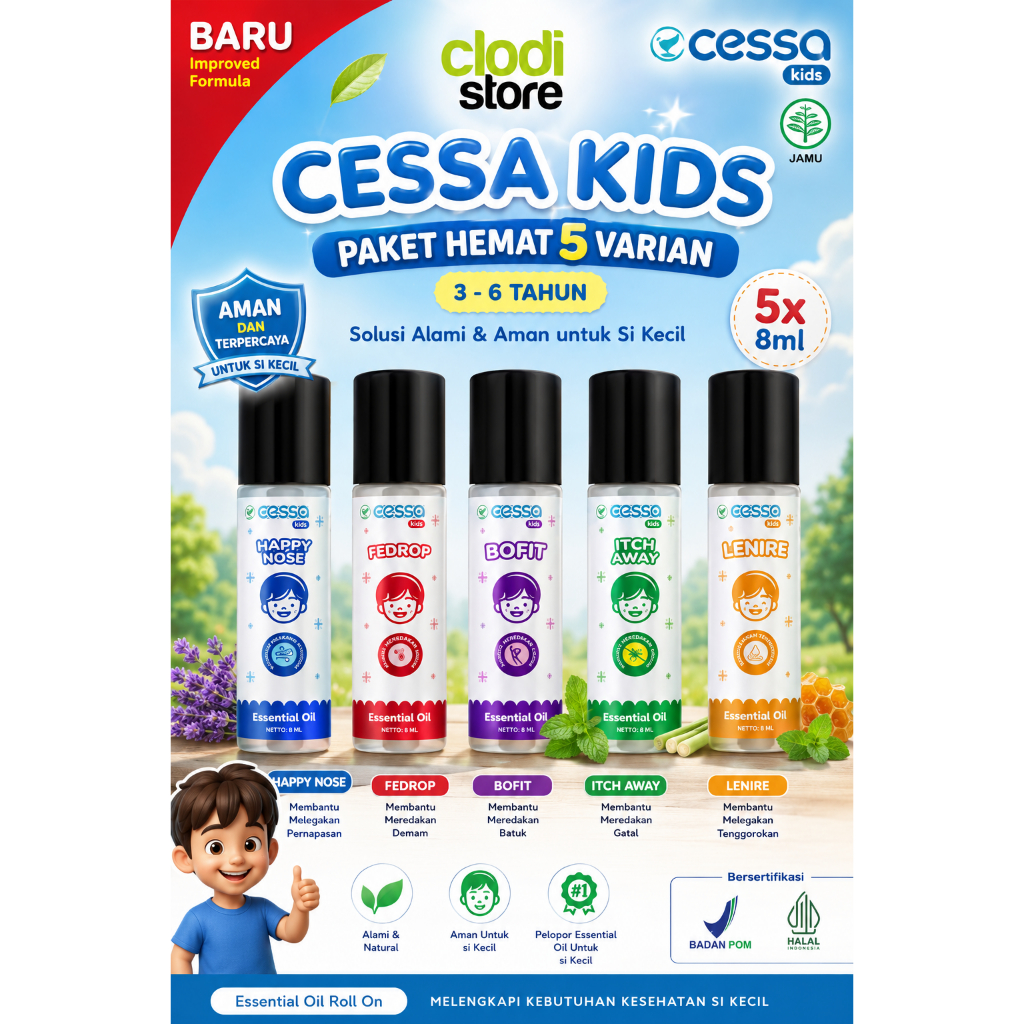 Cessa KIDS (3-6 tahun) FeDrop , Happy Nose , Lenire , Itch Away dan Bofit / Herbal Bayi / Obat Flu B